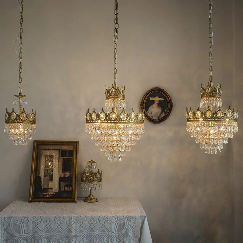 Luxury Crystal Crown Chandelier Home Decor Living Room Lights Led Ceiling Light Fixture Modern Hanging Chandelier Lighting Lamps