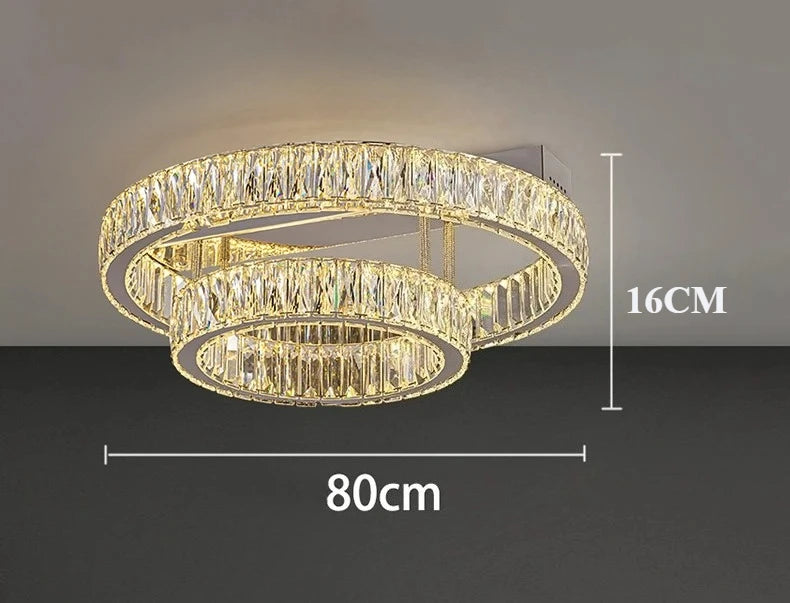 Restaurant Luxury Crystal LED Ceiling Hanging Lamp High-end Living Room Villa Lobby Pendant Light Home Decor Lamp Factory Outlet