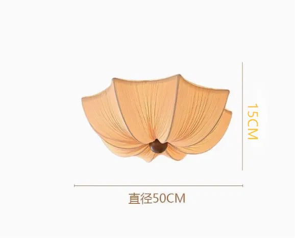 Japanese Wabi Sabi Restaurant Fabric Pendant Lamp Living Room Bedroom Kitchen Homestay High-end Chandelier Home Decor Lighting