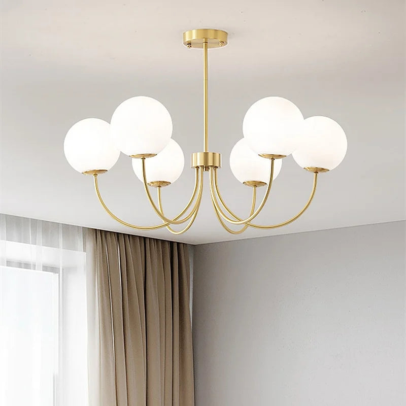 Nordic Luxury Glass Pendant Light Simple Chandelier Indoor Lighting for Living Room Bedroom Dining Room Home Decor Hanging Lamp