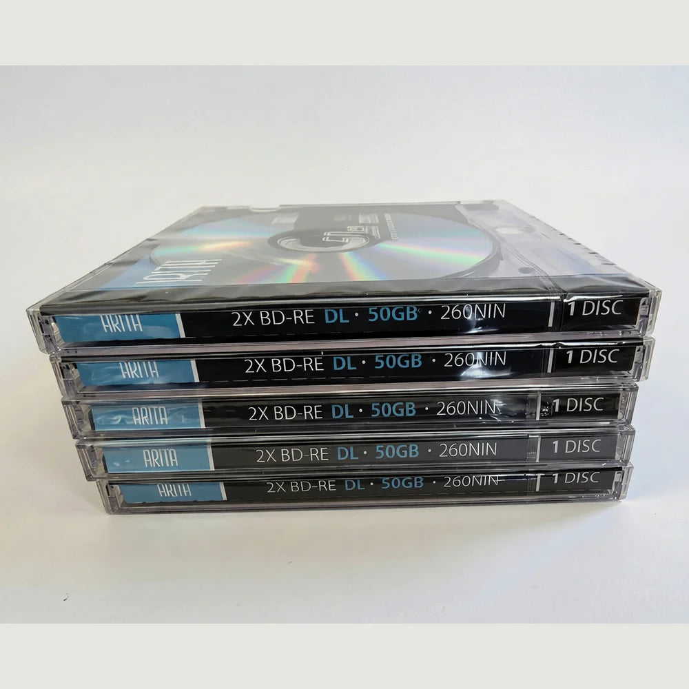 Blu-Ray Disc BD-RE DL 50GB 2X BDRE Blank Bluray Disks Dual Layer Rewritable 5pack