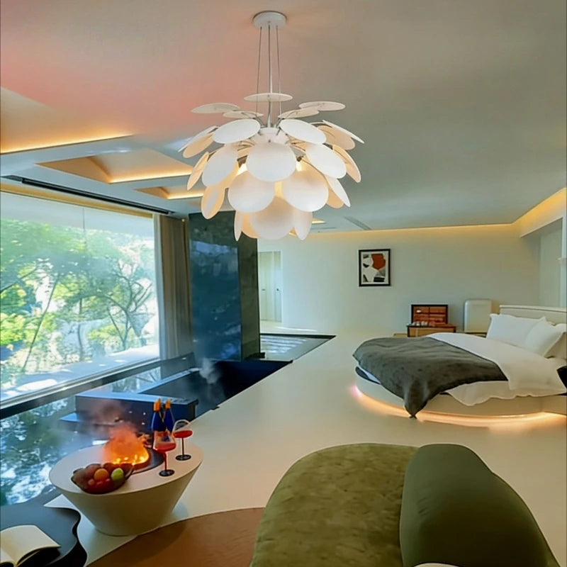 LED Ceiling Chandelier Lamp Spanish Design Metal Restaurant Design Pine Cone Hanging Pendant Light Home Decor Item Rooms Bedroom