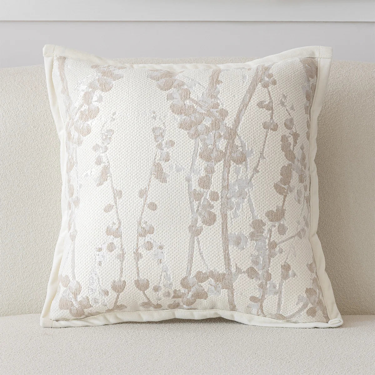 French Cream Style Pillow Covers Decorative Ins Plant Jacquard Cushion Cover 45*45 Home Decor Living Room Decoration Pillowcases