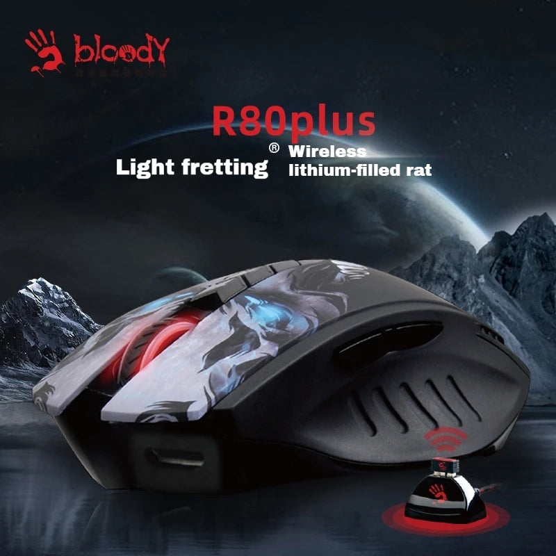 Bloody R80 Plus Wireless RGB Mouse BC3332-5 Sensor 60 Hours Long Battery Life Business Office E-sports Gaming Mouse Gifts