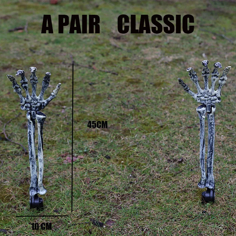 Halloween Decorations Home Decor Skeleton Head Outdoor Scary Props Realistic Skull Hands Yard Prank Festivals Party Supplies