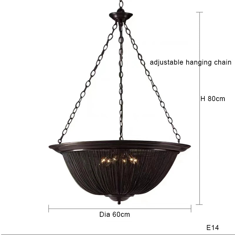 Led Black American Tassel Ceiling Chandelier 2026 Designer Home Decoration Lustres Dimmable Home Decor Lamps for Living Room