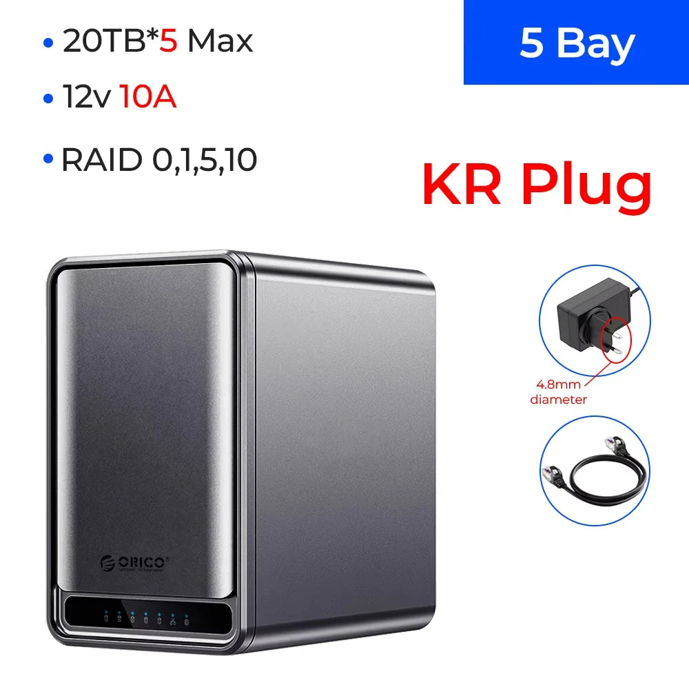 Orico TS200 USB 3.2 MetaCube Household Storage SATA NAS 2/5 Bay HDD/SSD Enclosure 40TB/100TB House Personal Cloud Serve Backup