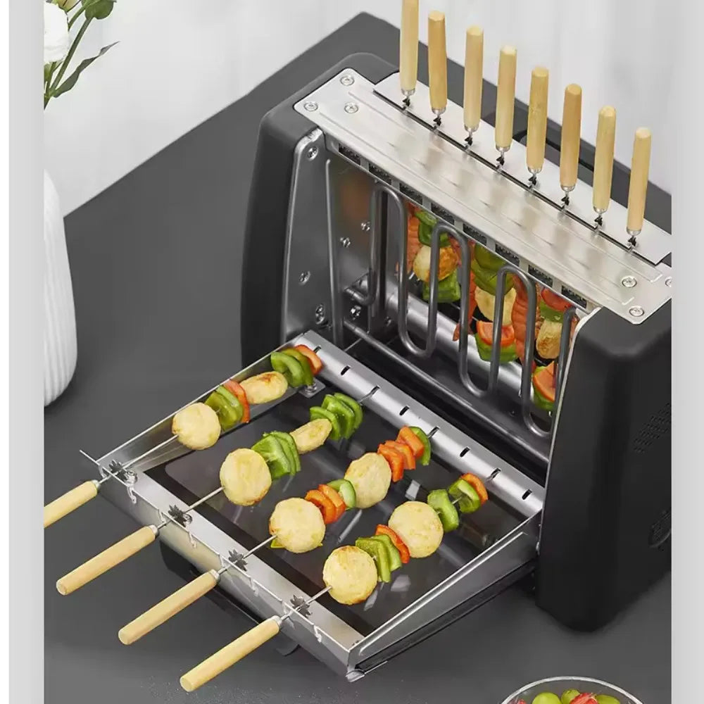Electric 16 Skewers Stainless Steel Kebab Maker - Lamb Meat Skewers, Picnic Camping Outdoor Grill