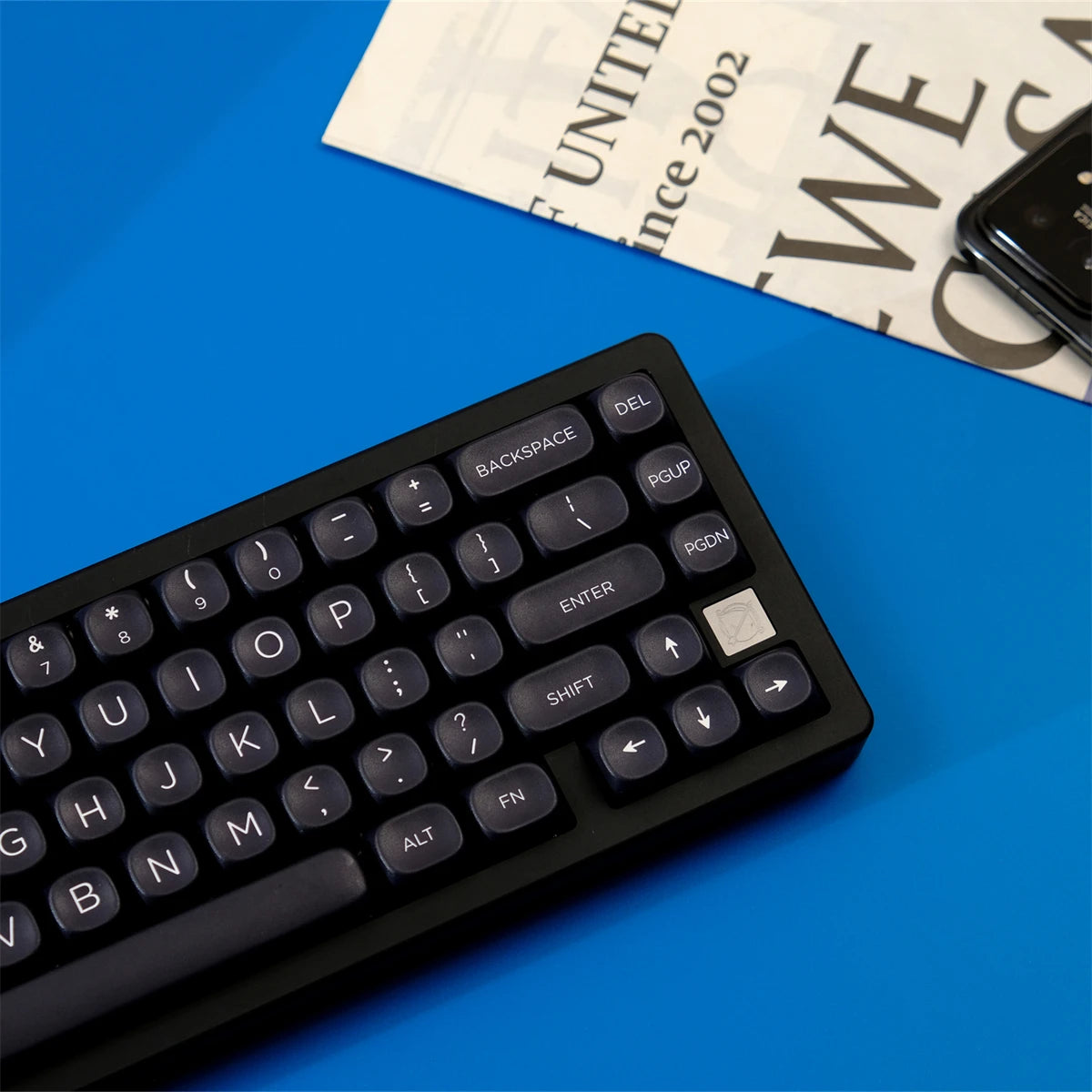 125 Keys WOB GMK Keycaps Minimalist Black MOA Custom Key Caps Set for Mx Cherry Switch DIY ISO Layout GMK Mechanical Keyboard