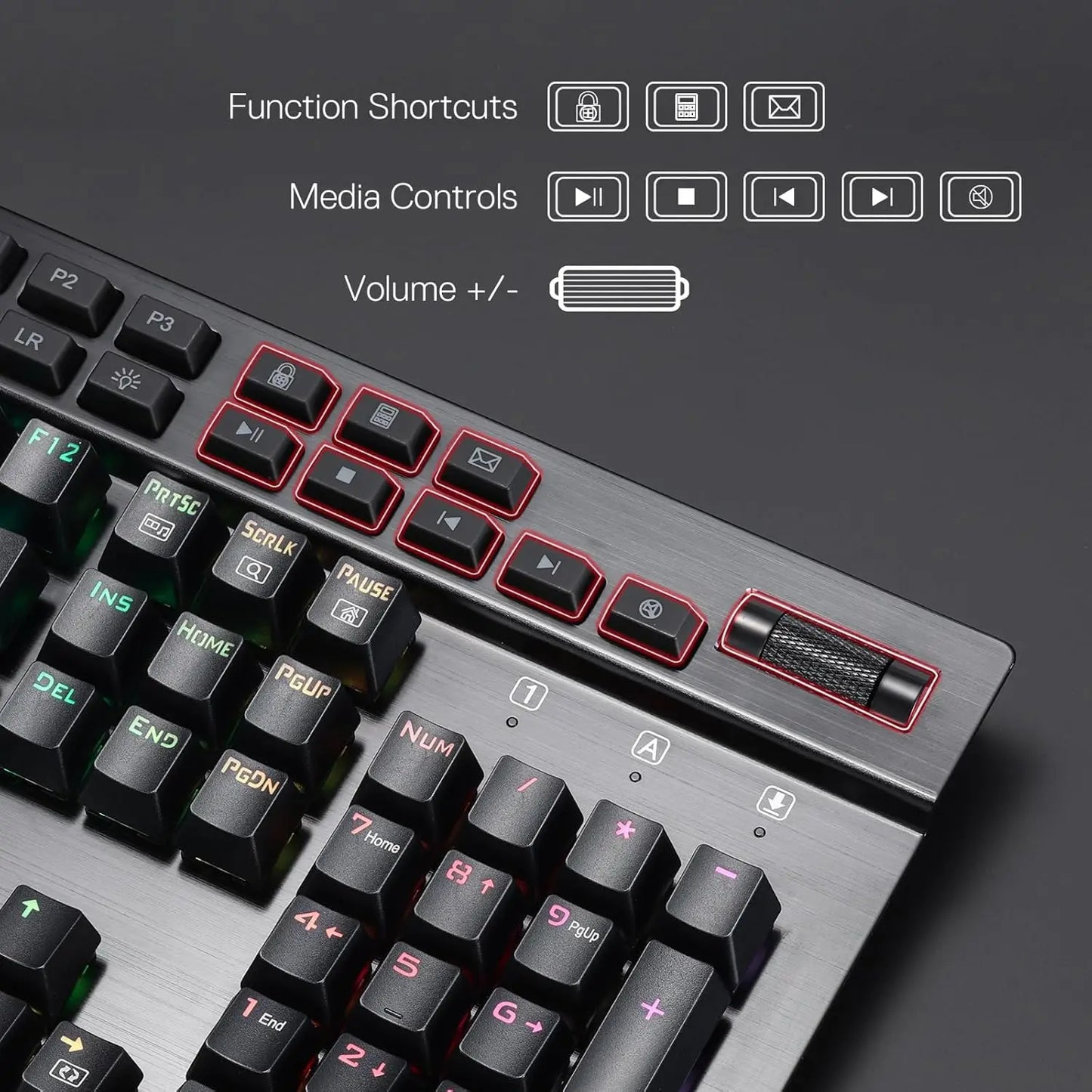 Redragon K550 RGB Gaming 104 Keys + 12 Macro G Keys Wired Mechanical & Wrist Rest Keyboard