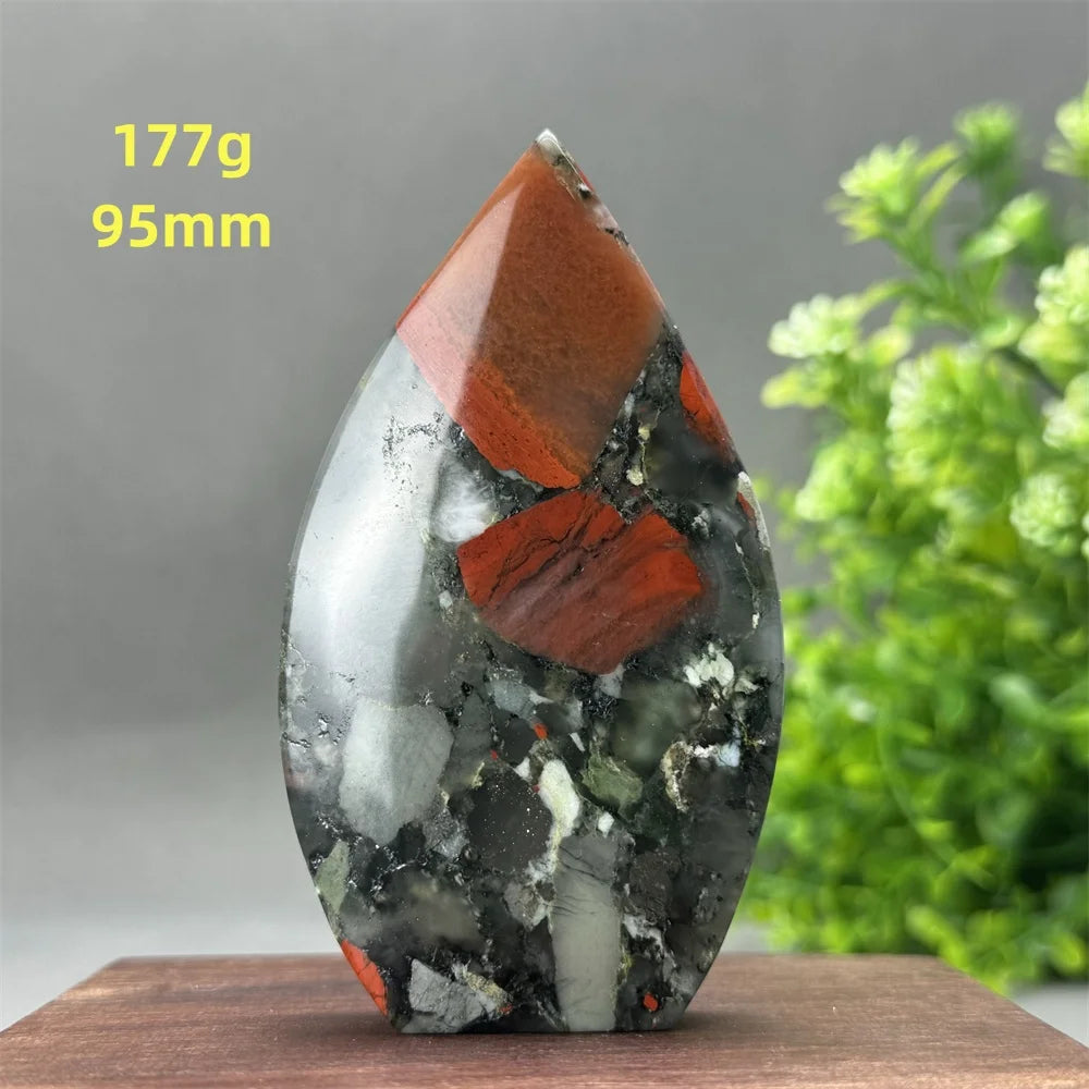 Natural Beautiful Blood Stone Free Form Torch Reiki Healing Energy Spiritual Meditation Witchcraft Exorcism Home Decor