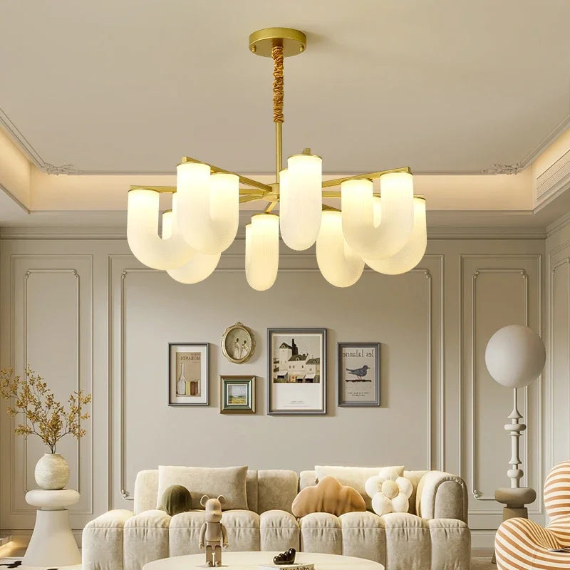 Creative New U-shaped Acrylic LED Pendant Lamp Living Room Restaurant Kitchen Bedroom Hotel Chandelier Home Decor Metal Lighting