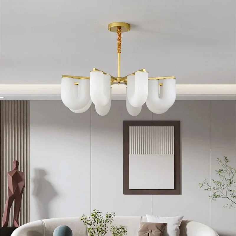 Creative New U-shaped Acrylic LED Pendant Lamp Living Room Restaurant Kitchen Bedroom Hotel Chandelier Home Decor Metal Lighting