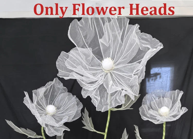 190cm Wedding Decor Props Artificial Flowers Road Lead Flower Silk Yarn Flower Poppy Window Display Garden Decoration Home Decor