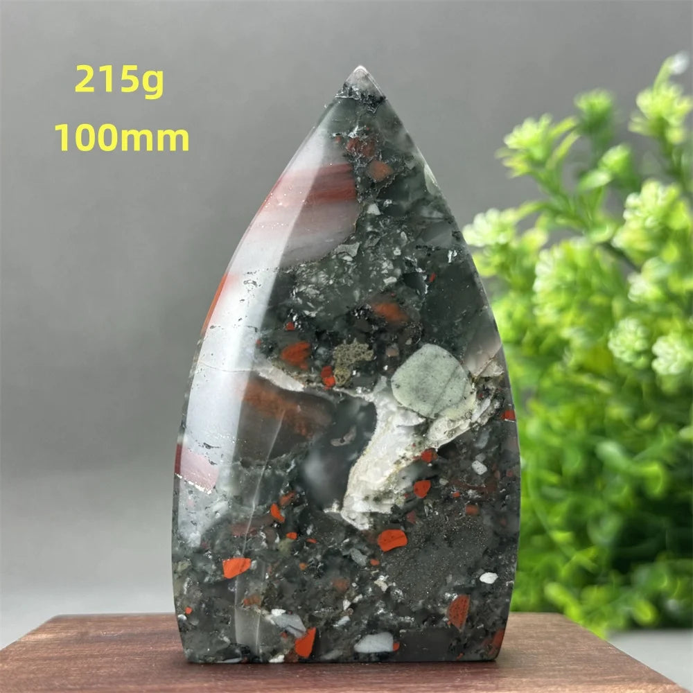 Natural Beautiful Blood Stone Free Form Torch Reiki Healing Energy Spiritual Meditation Witchcraft Exorcism Home Decor