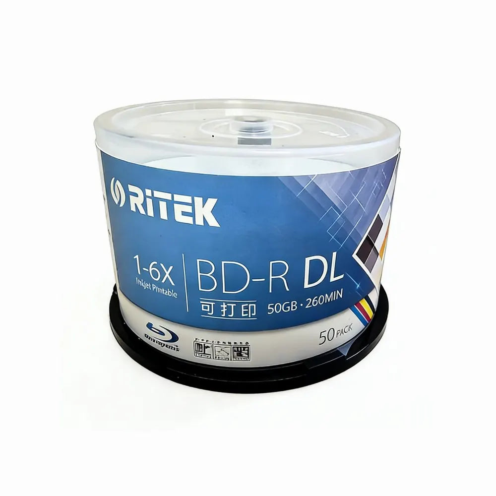 BD-R 50GB 1-6X Blue Ray Disc BDR 50g Bluray Inkjet Printable 50Pcs/lot