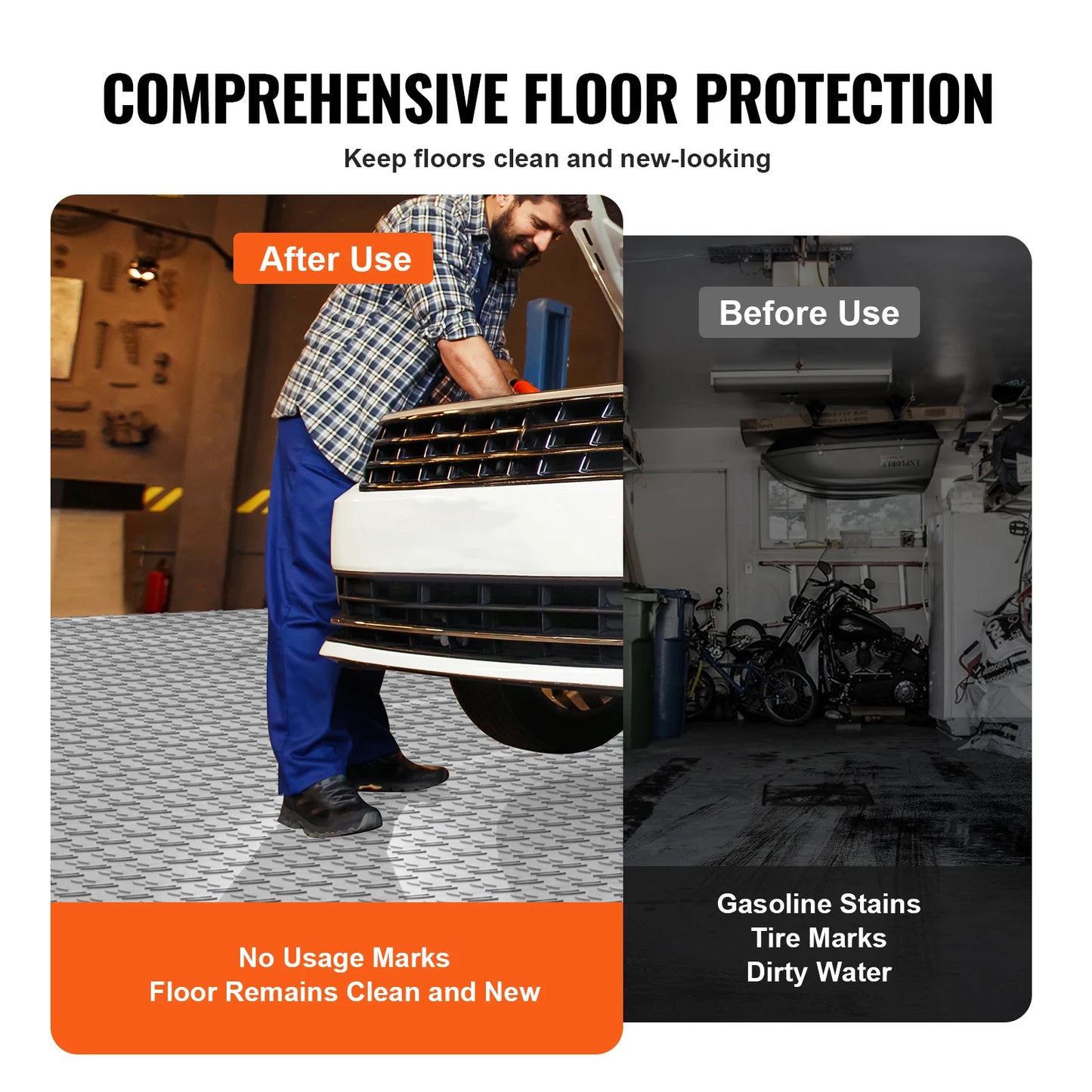 SucceBuy Garage Tiles Interlocking 12 x 12 x 0.53 inch 25 Pack Garage Floor Covering Tiles  for Garages Basements Silver