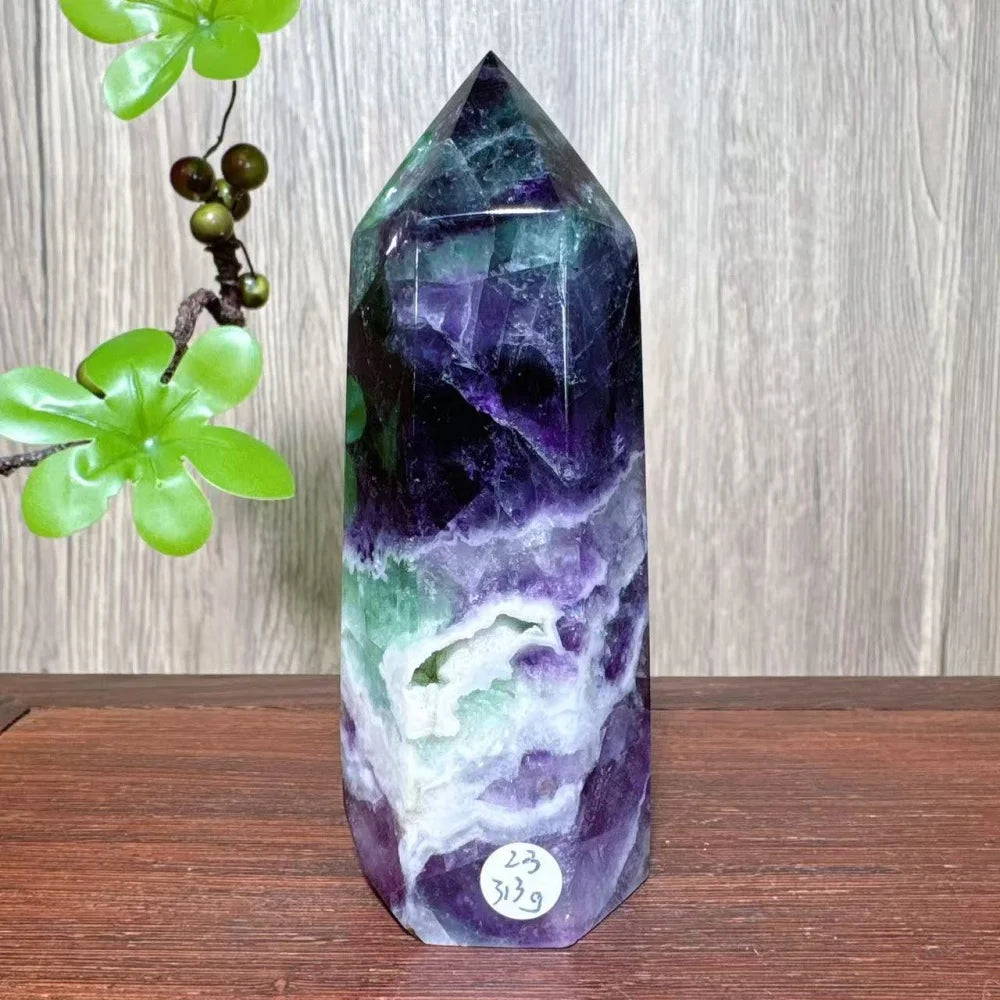 Unique Large Natural Colourful Fluorite Tower Crystal Wand Reiki Healing Mineral Stones Crafts Home Decor Christmas Gifts