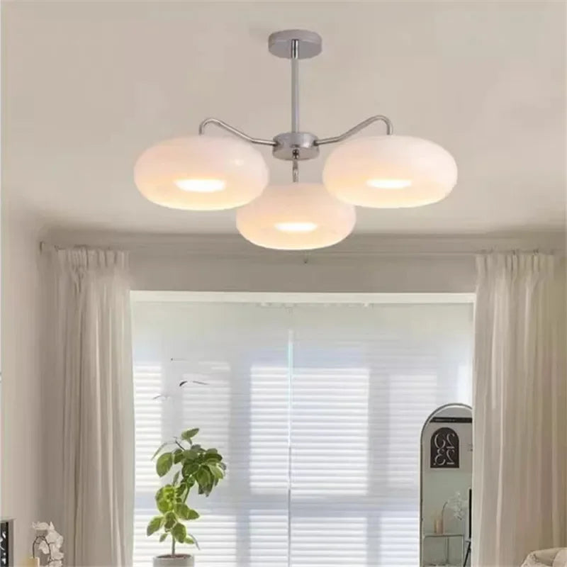 France Style Retro Antique Orange Glass Chandelier Bauhaus Medieval Ceiling Light Dining Room Bedroom Home Decor Light
