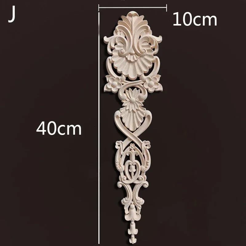 Wooden Furniture Appliques Luxury Living Room Decoration Home Decor Antique Onlays Mouldings Unique Natural Floral Wood Carved