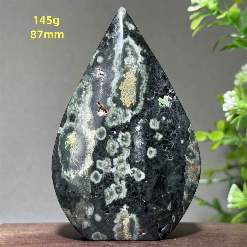 Natural Ancient Ocean Jasper Crystalline Cluster Free Form Torch Mineral Rock Spirit Energy Witchcraft Healing Home Decor Gift