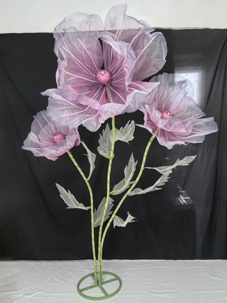 190cm Wedding Decor Props Artificial Flowers Road Lead Flower Silk Yarn Flower Poppy Window Display Garden Decoration Home Decor
