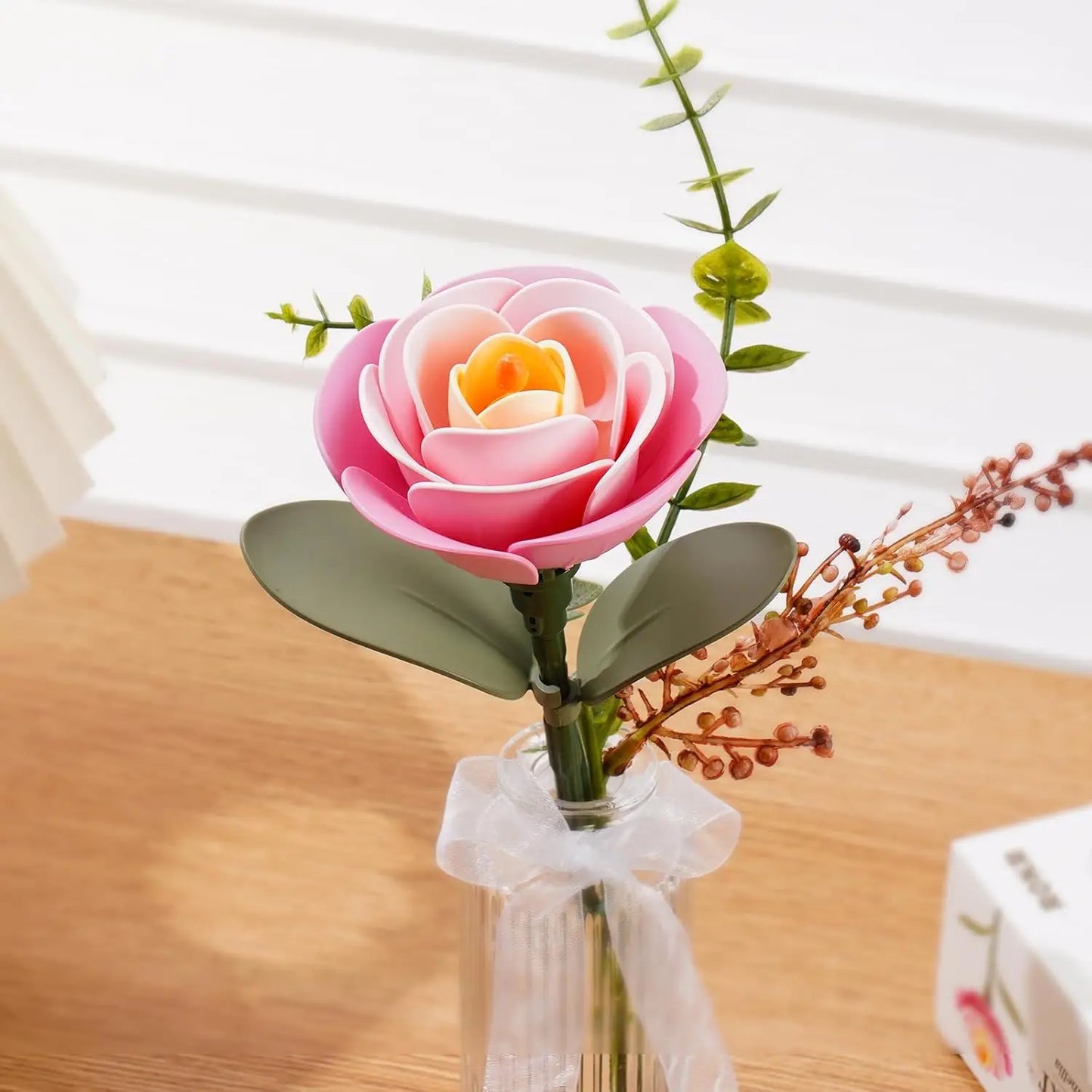 Rolife 3D Puzzle Flowers Wooden Model Kits Home Decor Accessories Living Room Gifts  on Valentine's Day Flower for Women