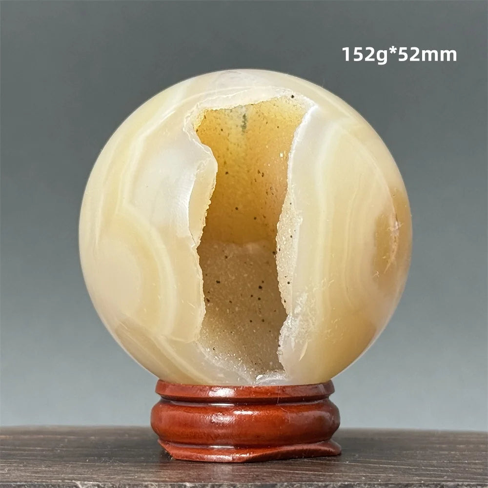 Natural Quartz Crystal Agate Open Mouth Smile Ball Treatment Reiki Witchcraft Meditation Spiritual Energy Home Decor