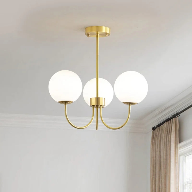 Nordic Luxury Glass Pendant Light Simple Chandelier Indoor Lighting for Living Room Bedroom Dining Room Home Decor Hanging Lamp