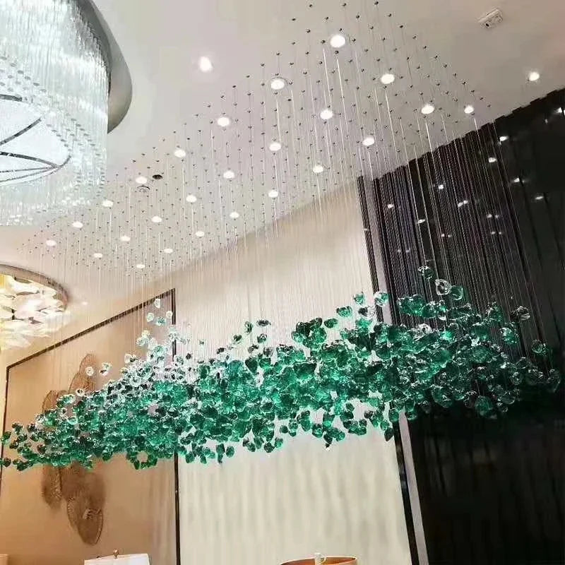 Luxury Cristal Lighting Fixtures Lobby Large LED Chandelier Modern Stone Crystal For Living Room Indoor Home Decor Hanging Lamps