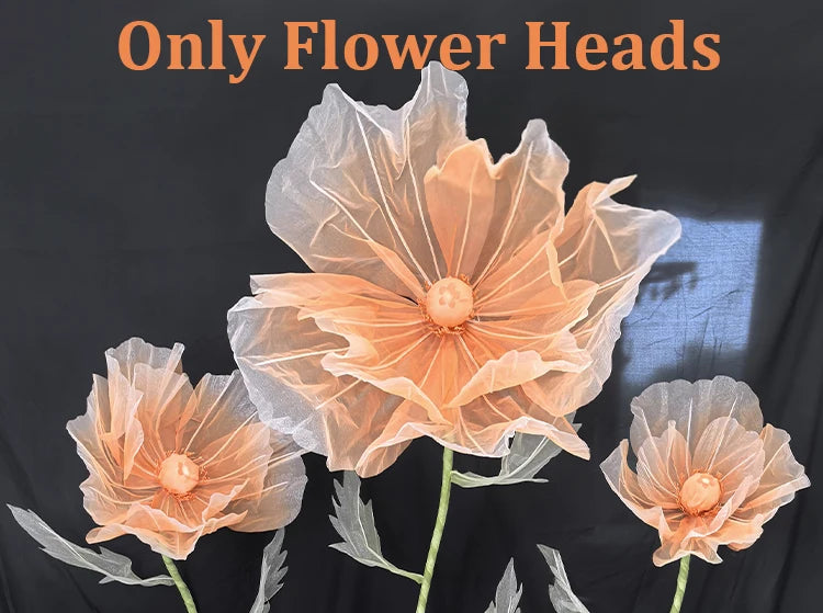 190cm Wedding Decor Props Artificial Flowers Road Lead Flower Silk Yarn Flower Poppy Window Display Garden Decoration Home Decor
