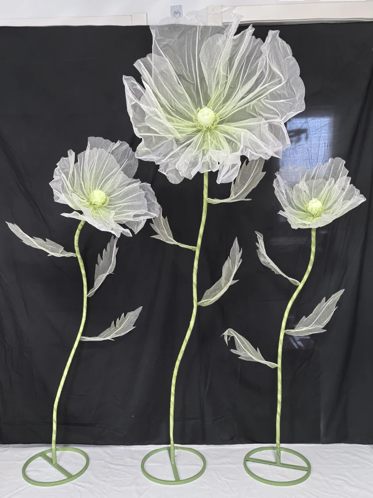 190cm Wedding Decor Props Artificial Flowers Road Lead Flower Silk Yarn Flower Poppy Window Display Garden Decoration Home Decor