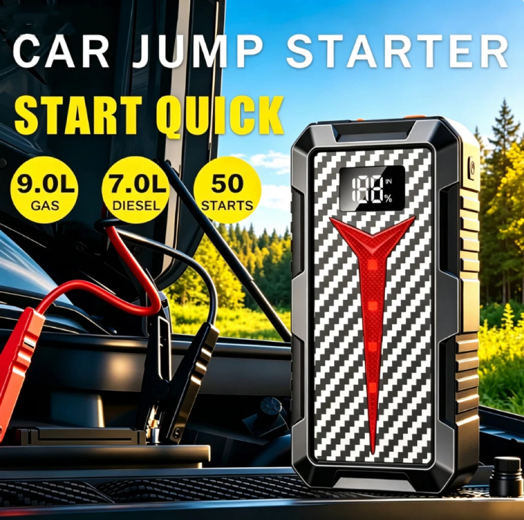 Portable 12V Car Jump Starter & Power Bank – Compact Emergency Battery Charger for Daily Use