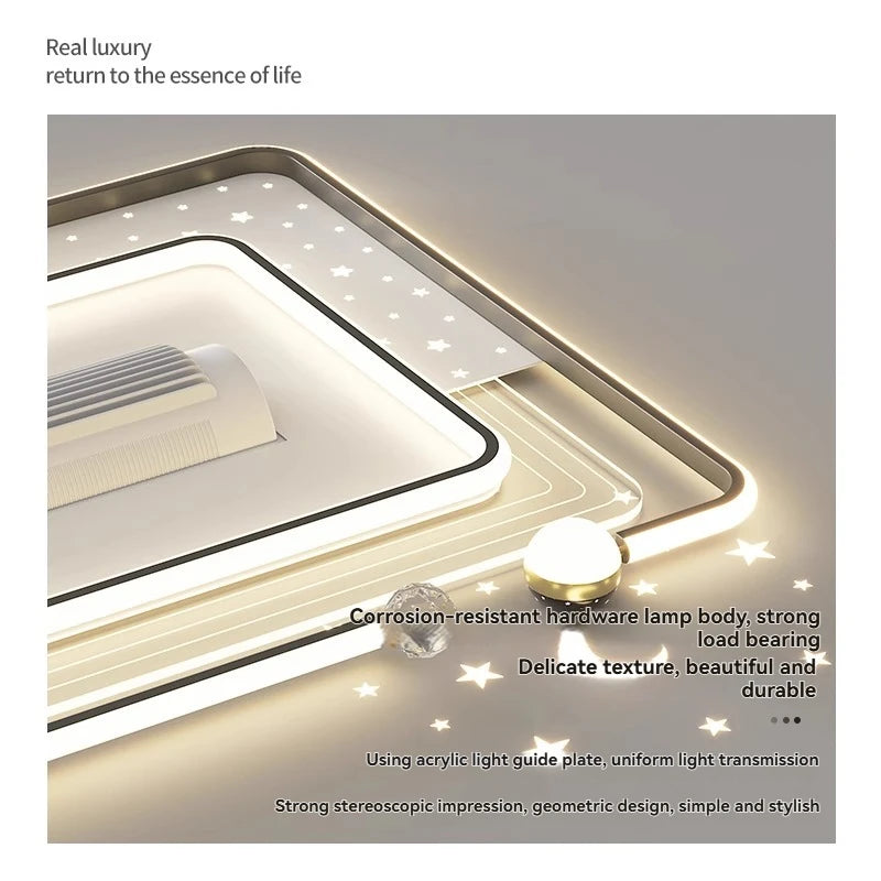 LED Ceiling Fan Light With Remote Control For Living Room Designer Invisible Bladeless  Ceiling Fan Lamp Home Decor Bedroom