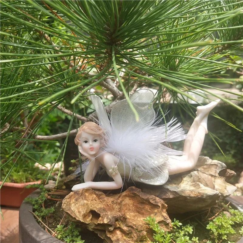 Outdoor Garden Decorative Home Decor Flower Fairy Wings Courtyard Country Ornaments Elegant Room Decorations Kawaii Figurine
