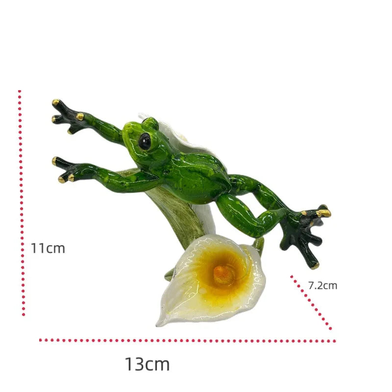 Office Desktop Creative Quirky Lonely Frog Single Birthday Gift Yoga Frog Ornament Home Decor Enchanting Slender Legs Statues