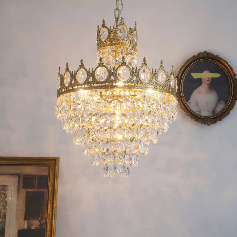Luxury Crystal Crown Chandelier Home Decor Living Room Lights Led Ceiling Light Fixture Modern Hanging Chandelier Lighting Lamps