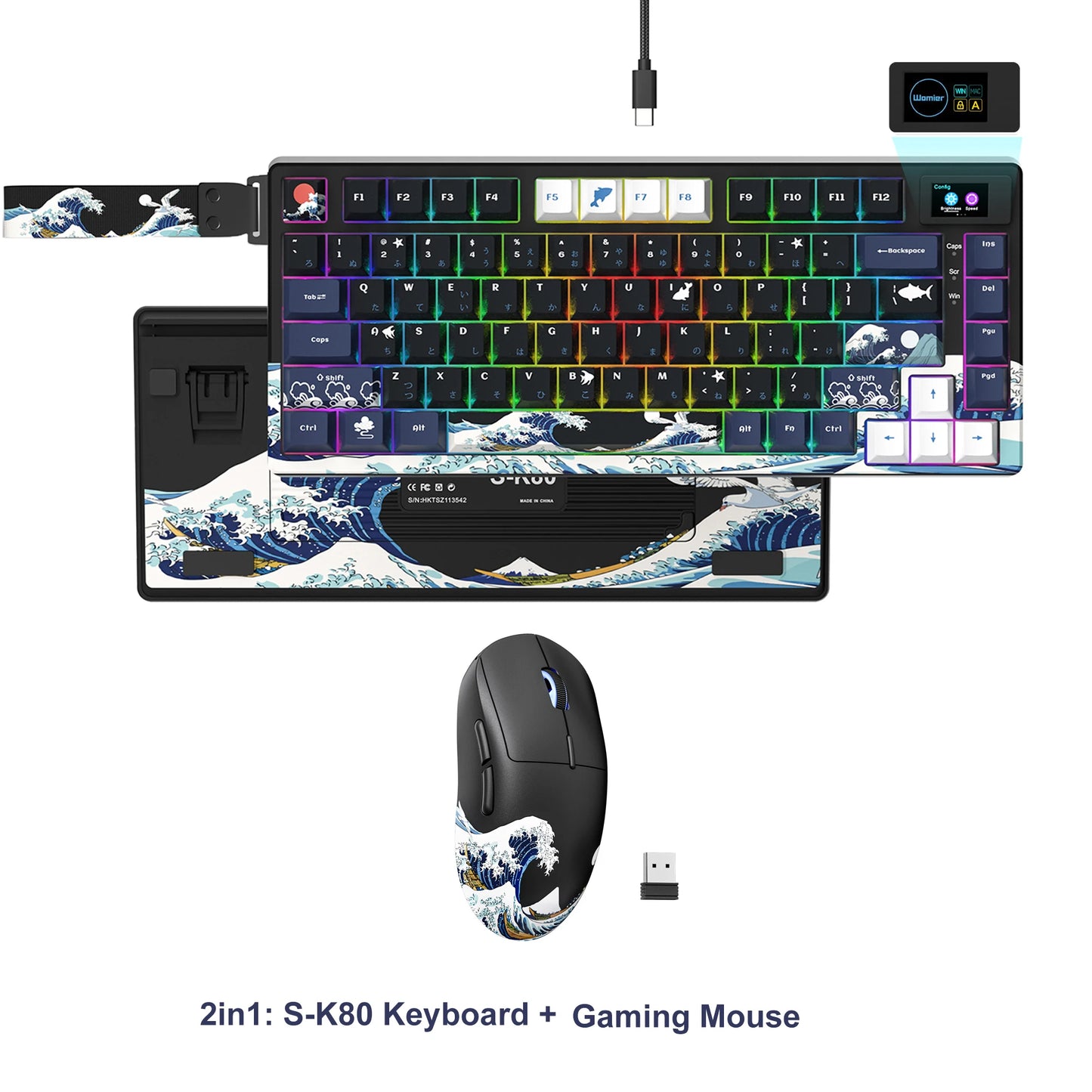 Womier S-K80 Green 75% Keyboard with Color OLED Display Mechanical Gaming Keyboard Hot Swap Keyboard Gasket Mount RGB  Keyboard