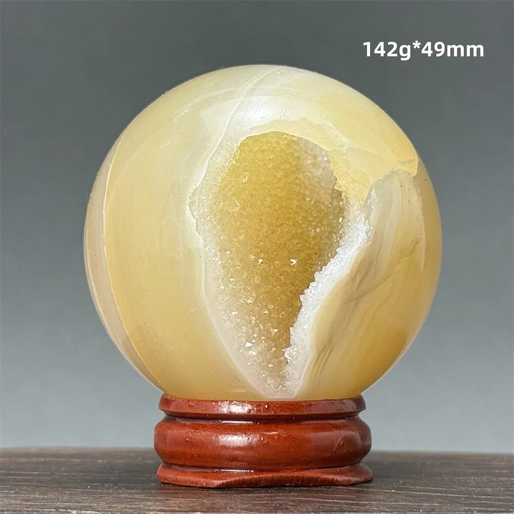 Natural Quartz Crystal Agate Open Mouth Smile Ball Treatment Reiki Witchcraft Meditation Spiritual Energy Home Decor