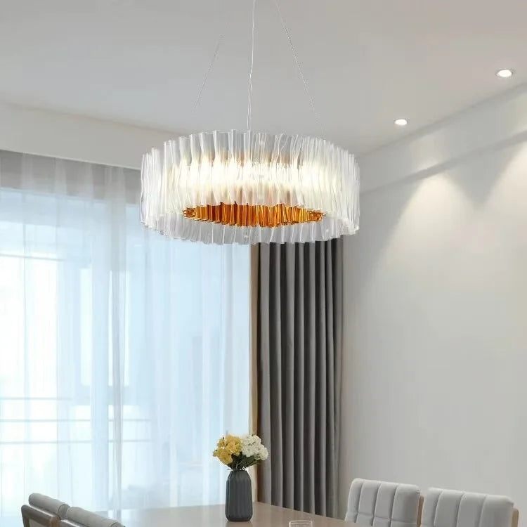 Italy Restaurant High-end Accordion LED Pendant Lights Personality Art for Living Room Chandelier Bedroom Home Decor Lamp Design