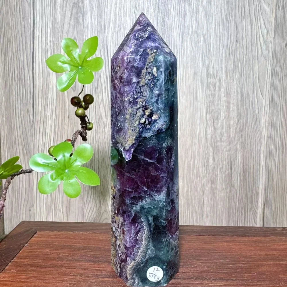 Unique Large Natural Colourful Fluorite Tower Crystal Wand Reiki Healing Mineral Stones Crafts Home Decor Christmas Gifts