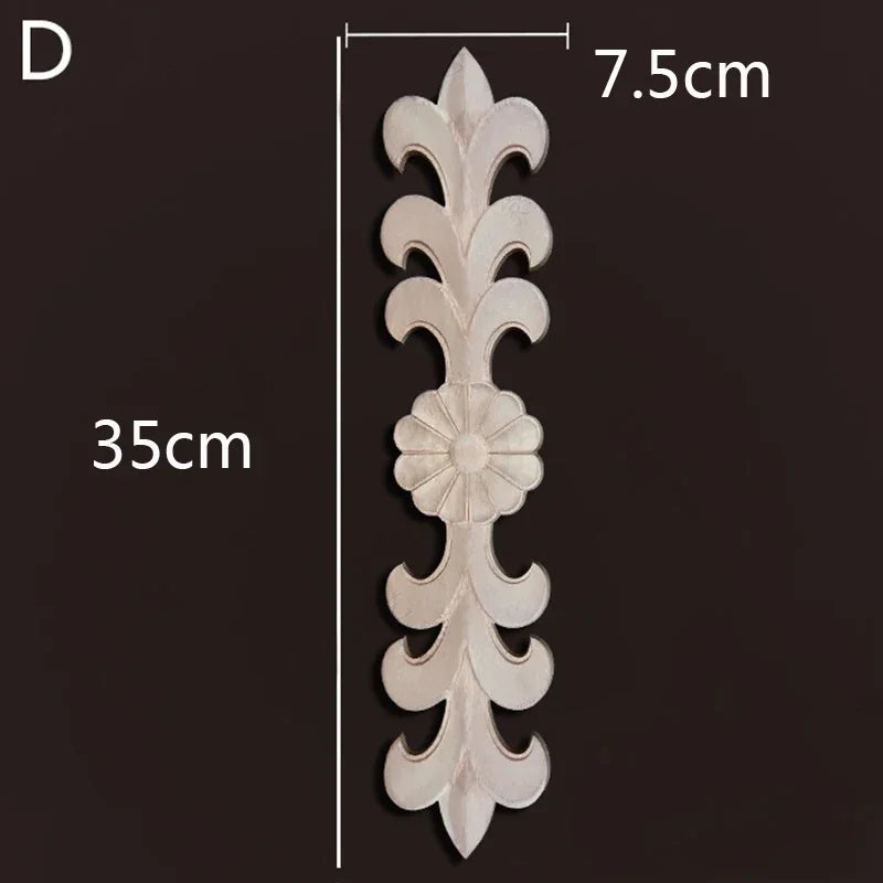 Wooden Furniture Appliques Luxury Living Room Decoration Home Decor Antique Onlays Mouldings Unique Natural Floral Wood Carved