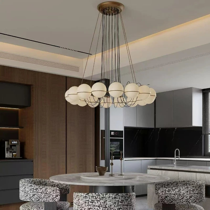 Italy Design Glass Bubble Master Bedroom LED Pendant Light Nordic Counter Lobby Villa Chandeliers Home Decor Lamp High-end Lamps