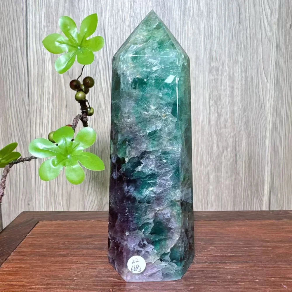 Unique Large Natural Colourful Fluorite Tower Crystal Wand Reiki Healing Mineral Stones Crafts Home Decor Christmas Gifts