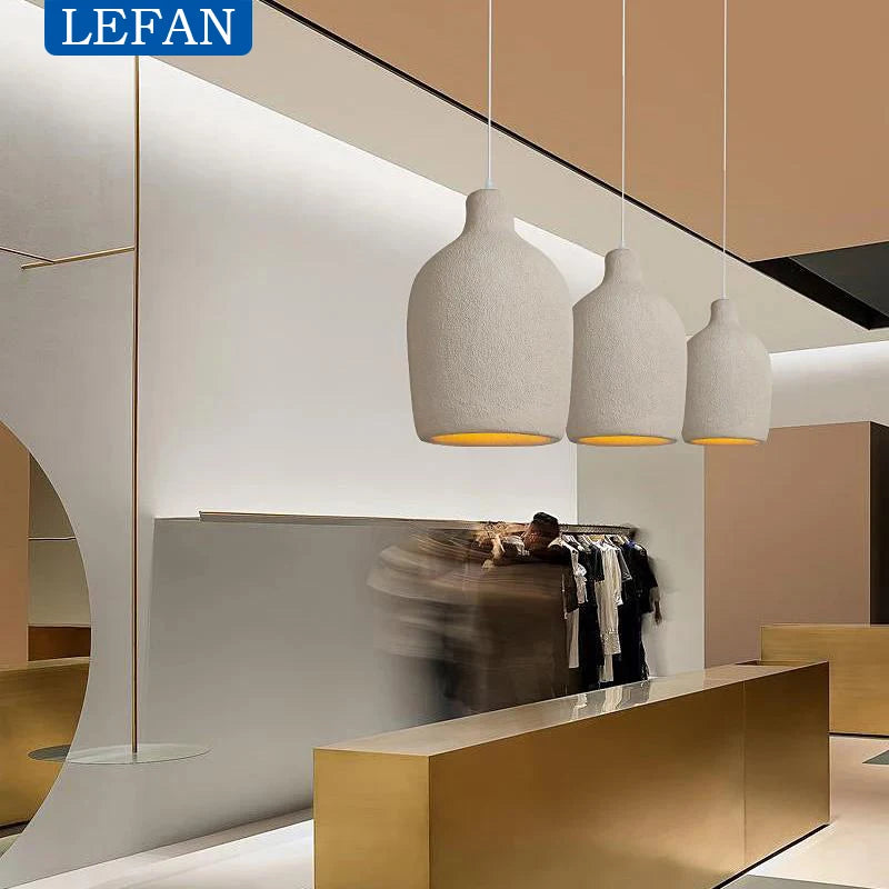 Morden Restaurant LED Chandelier Light Bar Designer Bedroom Bedside Lamp Home Decor Cement Living Room Homestay Hanging Light