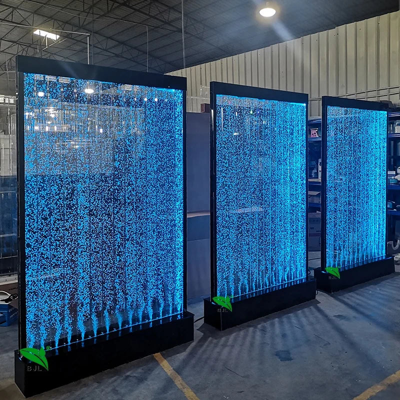 Customization.Modern Luxury Led Acrylic Aquarium Water Bubble Wall Screen Room Divider Home Decor