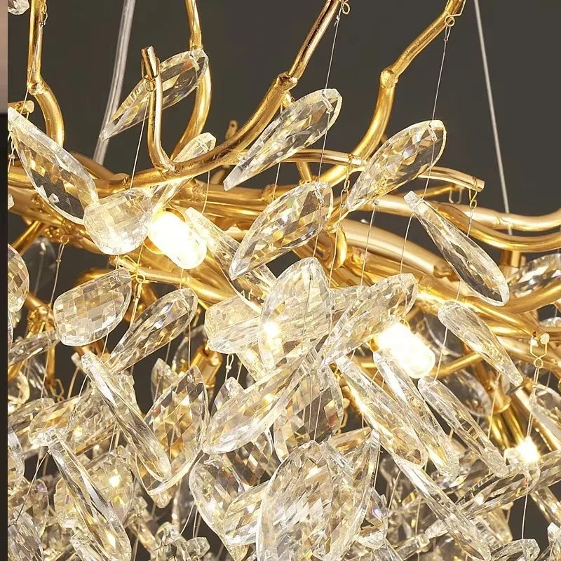 Luxury Modern Crystal Ceiling Chandelier Led Pendant Lamp Dining Living Room Bedroom Home Decor Silvery Wall Light Hanging Light