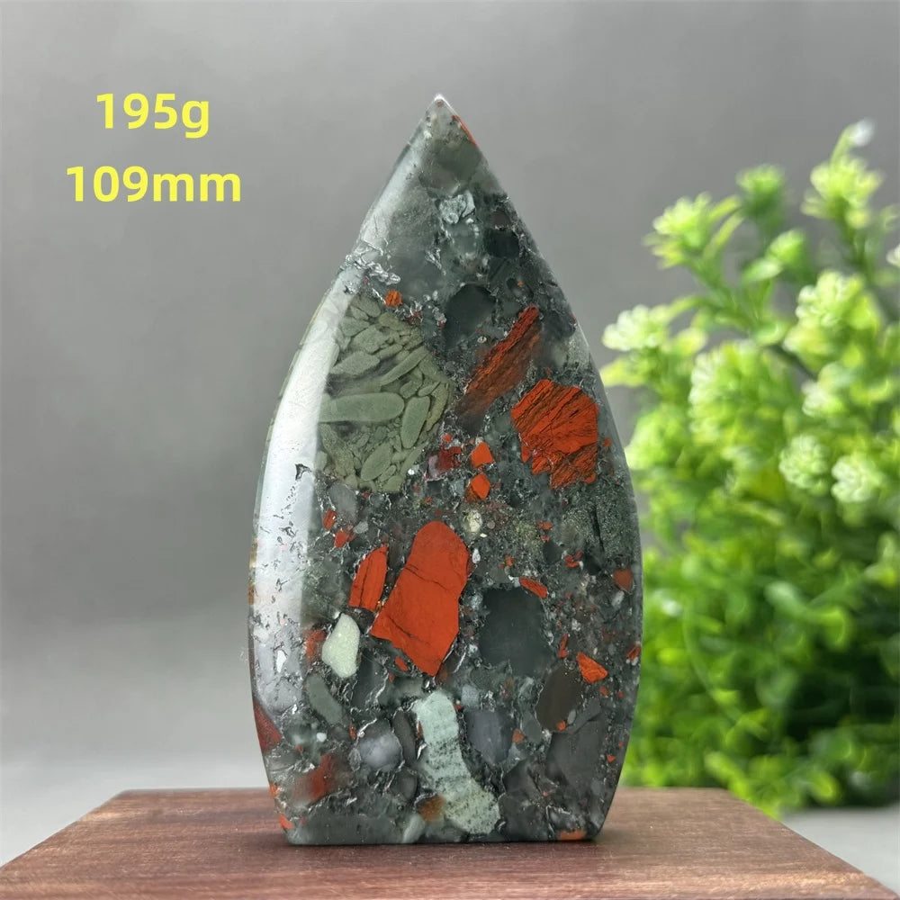 Natural Beautiful Blood Stone Free Form Torch Reiki Healing Energy Spiritual Meditation Witchcraft Exorcism Home Decor