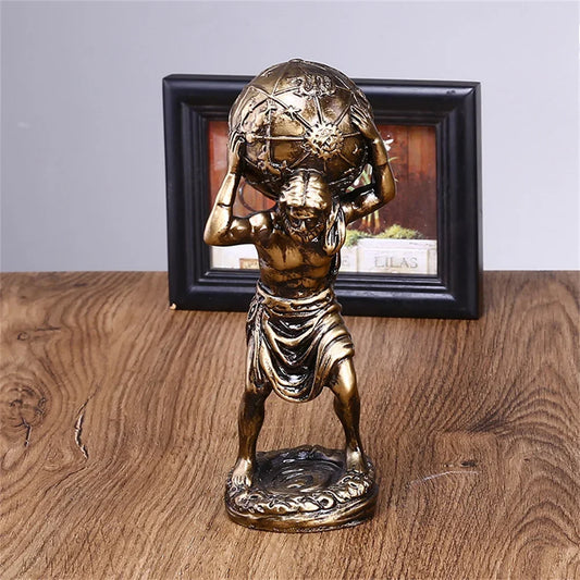 19.5/29/33cm Greek Atlas Statue Mythology Titans God Resin Sculptures and Figurines Decorations Vintage Greek Atlas Home Decor