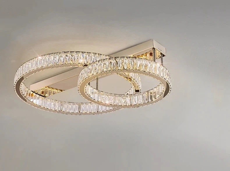 Restaurant Luxury Crystal LED Ceiling Hanging Lamp High-end Living Room Villa Lobby Pendant Light Home Decor Lamp Factory Outlet